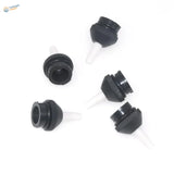 Black ridged dropper caps with clear tips for powerful desoldering pump