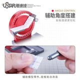 Red ustar precision angle gluing station with dial and adjustable arm