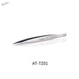Precision stainless steel tweezers with sleek polished finish and fine tips