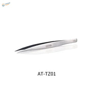 Precision stainless steel tweezers with sleek polished finish and fine tips