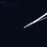Precision tweezers for flat pieces with polished silver jaws for scale modeling
