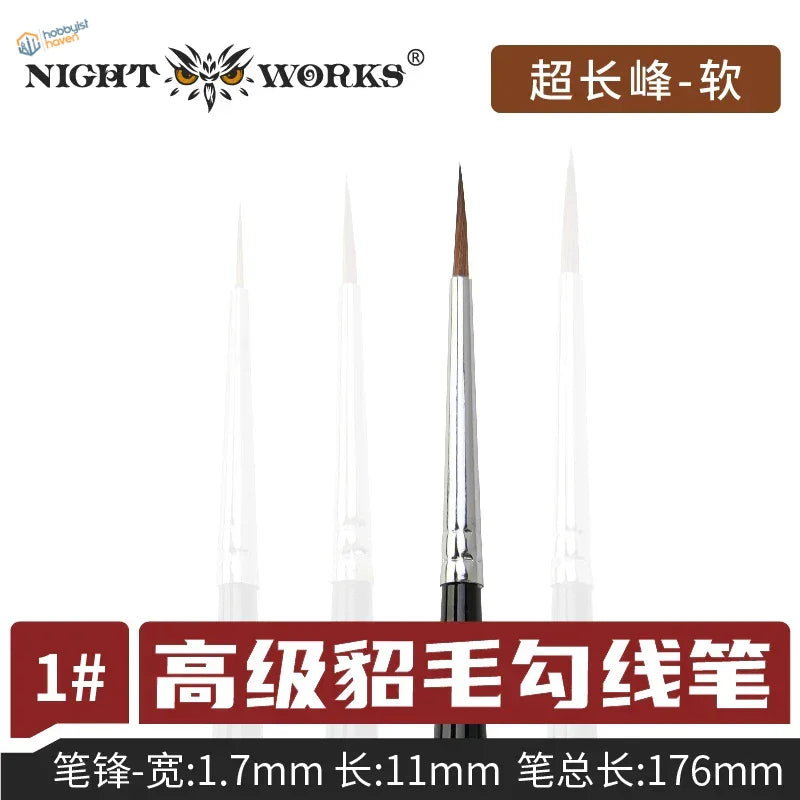 Premium Mink Brushes Night Works fine art brush with ultra-long pointed tip