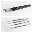 Premium sable brushes set of five with black handles and pointed bristles
