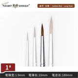 Set of four premium sable brushes with silver tips and natural bristles