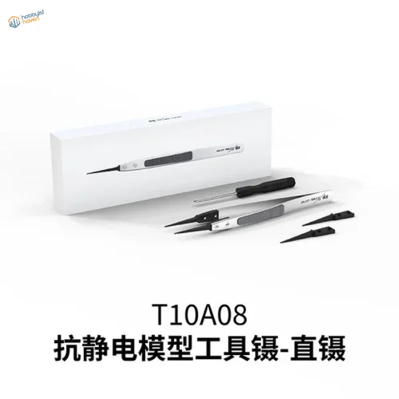 Pro-grade antistatic tweezers with replaceable chucks and precision hobby tips
