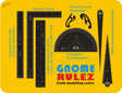 Professional modeling ruler set with black gnome protractor square and curves