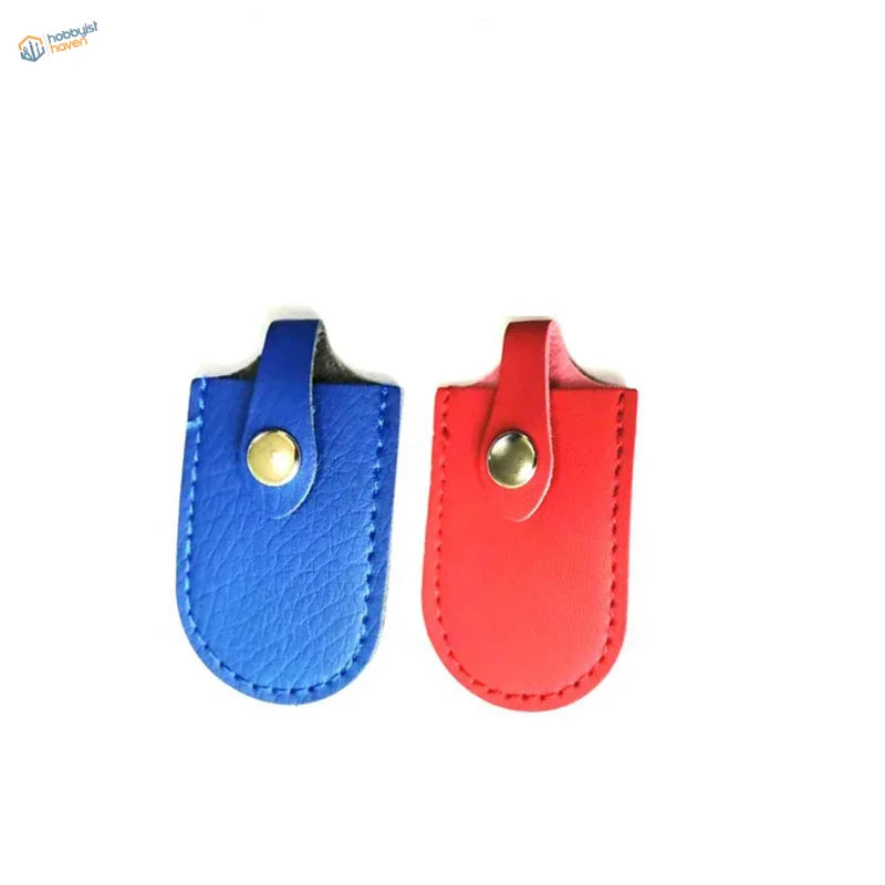 Blue and red protective holster for pliers with gold snap closures