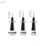 Ray Studio ultra-fine liner brushes sizes 0#, 1# and 2# with black handles and fine pointed tips