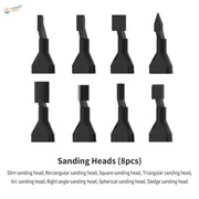 8 black plastic sanding heads for DSPIAE reciprocating sander, various shapes