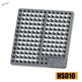 Gray Lego baseplate with resin screws for scale modeling tools