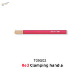 Red metallic rivet making tool handle with gold grip and Galaxy Tools engraving
