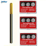 Gold and black rivet making tool with handle and 3 disc sets