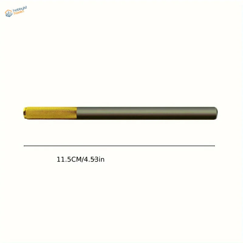 Sleek 11.5cm rivet making tool with gold handle and gray body