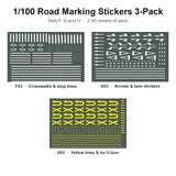 1/100 Road Marking Stickers 3-Pack (F03, G03, H03)
