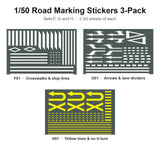 1/50 Road Marking Stickers 3-Pack (F01, G01, H01)