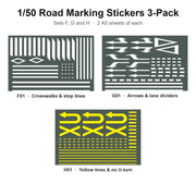 1/50 Road Marking Stickers 3-Pack (F01, G01, H01)