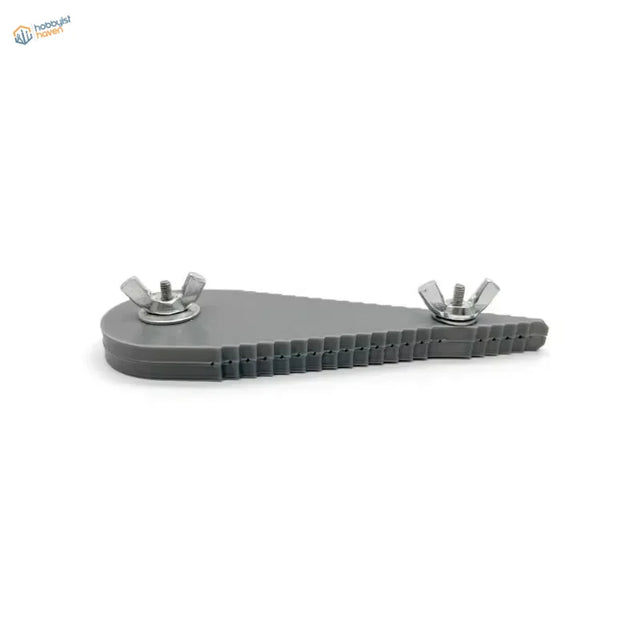 Gray plastic rod bending tool with silver wing nuts