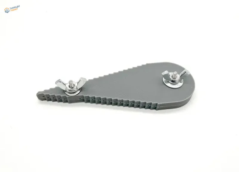 Gray plastic rod bending tool with silver wing nuts for adjustment