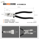 Black-handled Mie clamping pliers with soft rubber sheaths