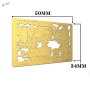 Gold rectangular corrosion stencil for scale modeling tools