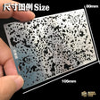 Rust mold stencil with speckled silver metal for scale modeling