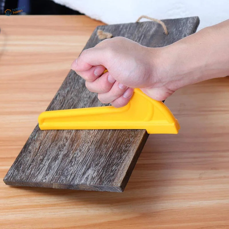 Yellow plastic scraper tool in Safety Push Blocks And Push Sticks, standard width push
