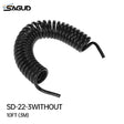 Black sagud sd-22-3 spring coil airbrush hose featuring a durable coiled air line that stretches efficiently