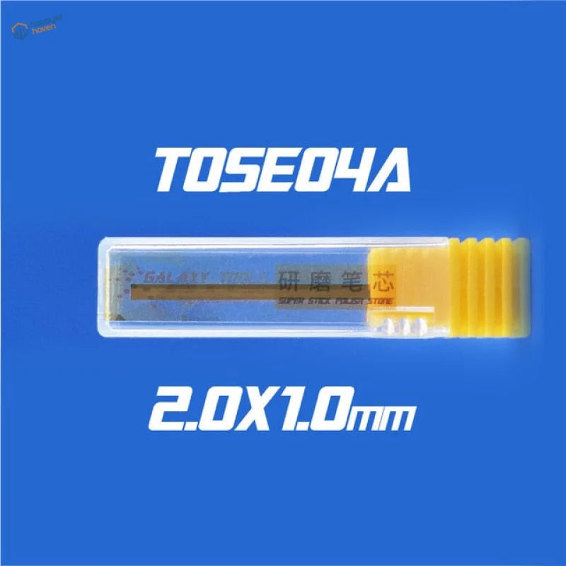 Yellow sanding pen refill rod, 2.0x1.0mm pellet stone abrasive, grinding pen core label