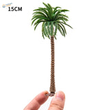 15cm scale model palm tree with textured trunk and green fronds