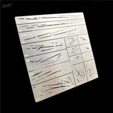 Silver scratches effects stencils with metal damage stamping template