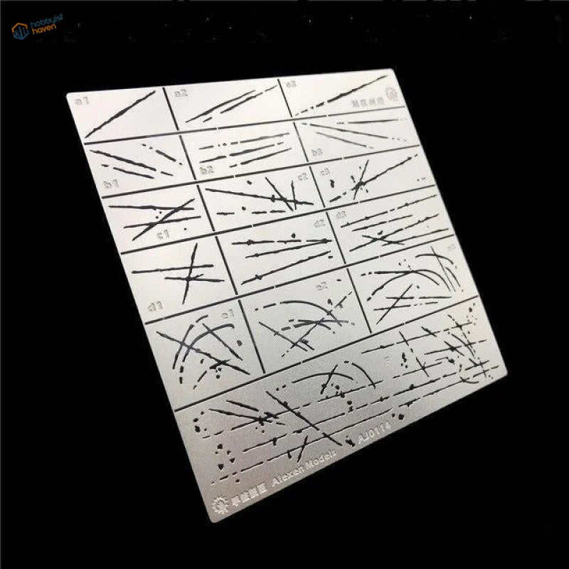 Silver scratches effects stencils stamping plate with intricate grid patterns