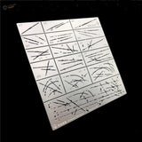 Silver scratches effects stencils stamping plate with intricate grid patterns