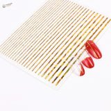 Gold foil stripe stickers on clear sheet with red nails for scale modeling