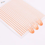 Peach gradient stripe stickers for scale modeling on 4 nails