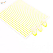 Yellow neon nail tip stripe stickers for scale modeling, glossy finish
