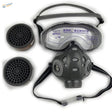 Black and gray A5L face dust mask with goggles and straps
