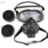 Black and gray A5L face dust mask with goggles and straps
