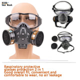 Black and gray 8200 face dust mask with goggles and filters