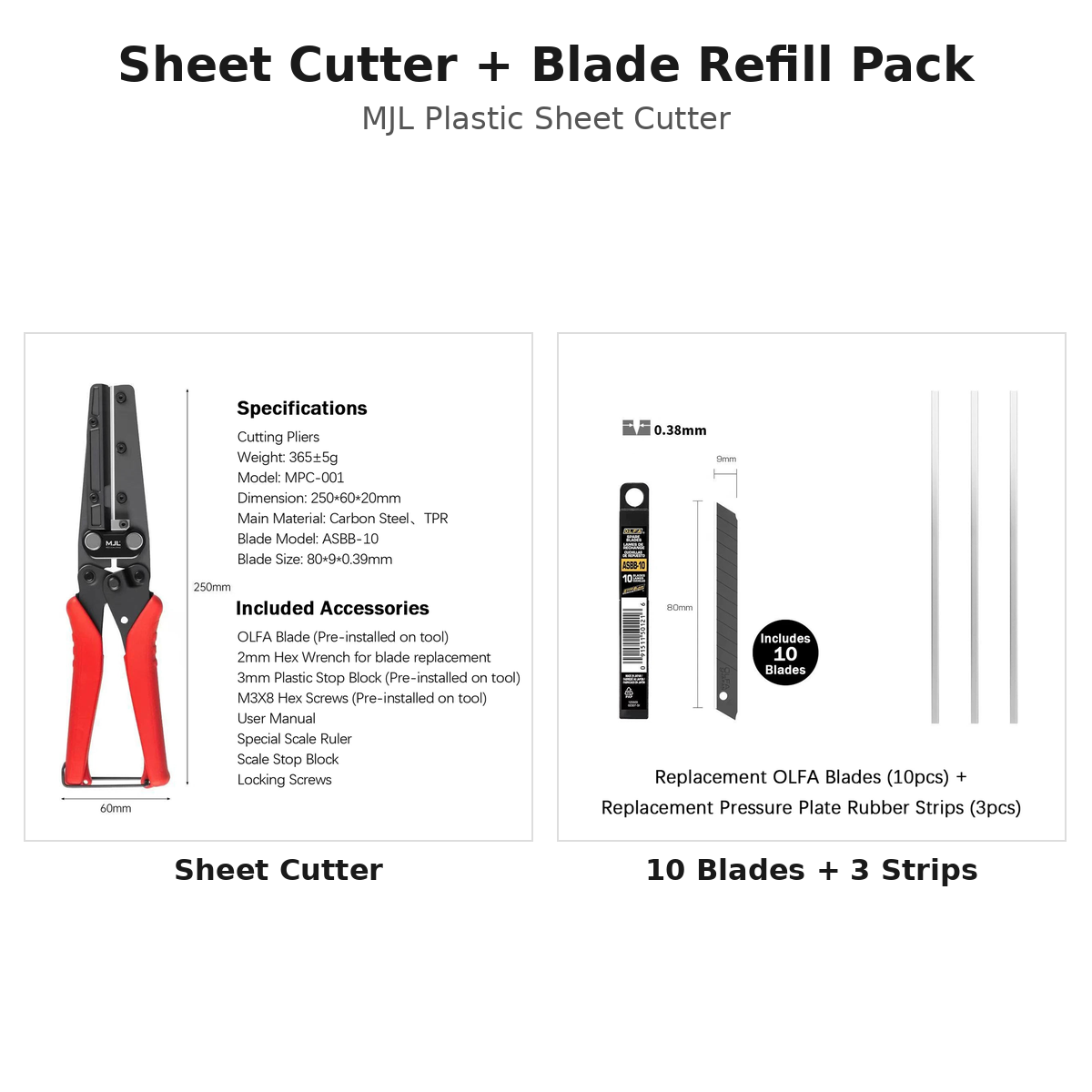 MJL Plastic Sheet Cutter with Built-In Ruler