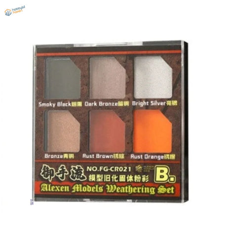 Alexen weathering pigments rust set B: 6 powders in box