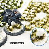 Snowy grass patches for miniature wargaming terrain