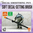 Soft Decal-Setting Brush, English product overview with model and decal softener compatibility
