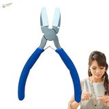 Blue-handled soft jaw pliers with silver-toned needle tip