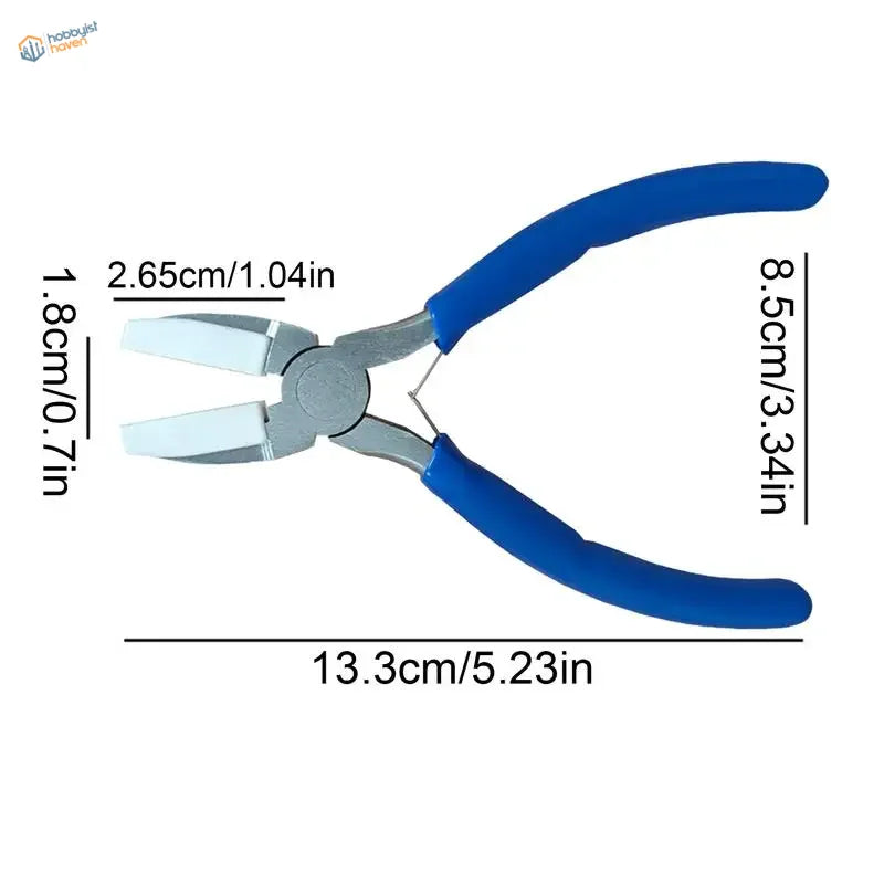 Blue-handled 13.3cm soft jaw pliers with adjustable jaws