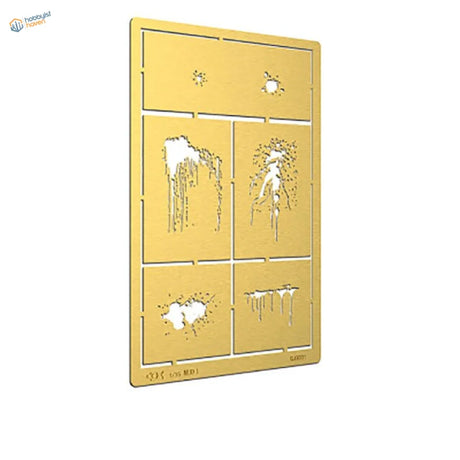 Gold Splashes And Stains stencils for model weathering effects