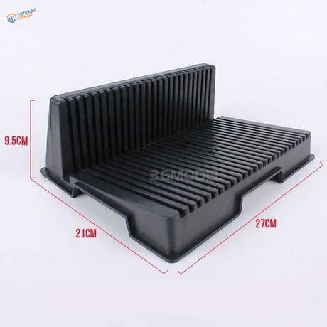 Black plastic sprue holder for scale modeling, 27cm x 21cm x 9.5cm ribbed radiator