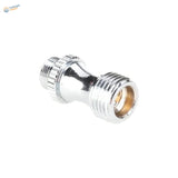 Chrome-finished stainless steel air valve adapter with knurled grip