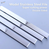 Stainless steel double-sided modeling files with precision hobby grits