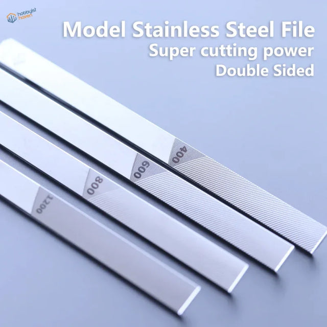 Stainless steel double-sided modeling files with precision hobby grits