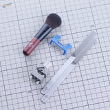 Stainless steel double-sided modeling files with black red handle precision hobby brush